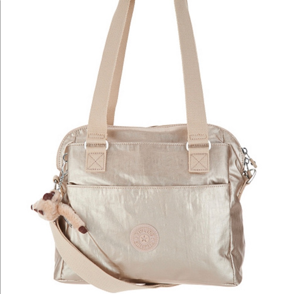 Kipling felicity sparkly gold purse